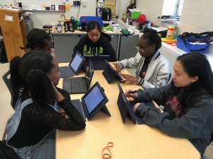 Students work together to workshop their script